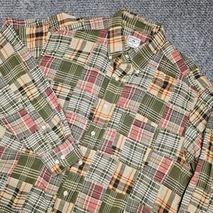 Brooks Brothers Patchwork Plaid Button Down Sport Shirt Mens Long Sleeve Cotton